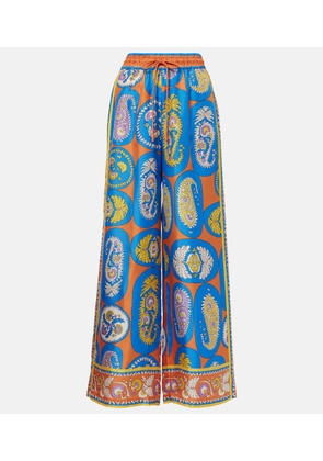 Alemais Luis printed silk palazzo pants