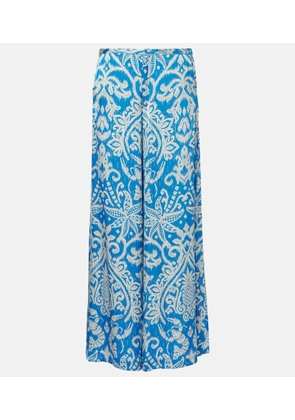 Poupette St Barth Clea high-rise printed wide-leg pants