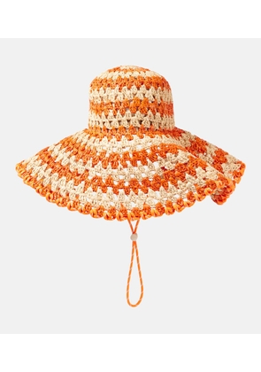 Alemais Flame raffia sun hat