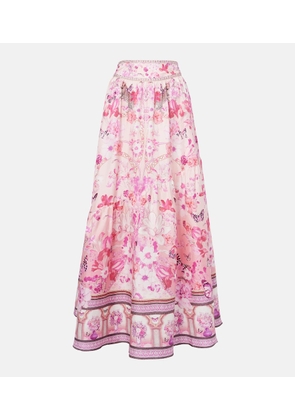 Camilla Floral embellished silk maxi skirt