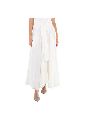 Calcaterra White Doppia Ruota Skirt