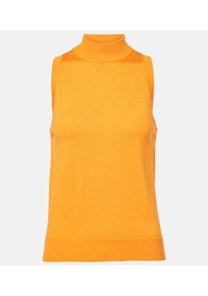 Carolina Herrera Knitted silk and cotton turtleneck top