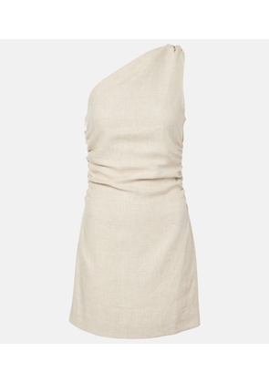 Faithfull Poet one-shoulder linen minidress