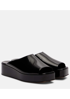 The Row Emi patent leather platform mules