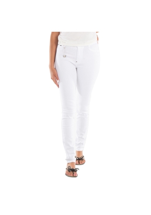 Philipp Plein White High-Waist Cotton Jeggings