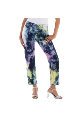 Philipp Plein Tie Dye Bleached Boyfriend Denim Jeans