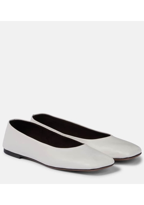 The Row Square leather ballet flats