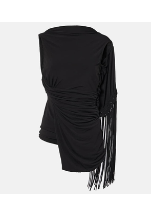 Faithfull Laon draped macrame-trimmed top