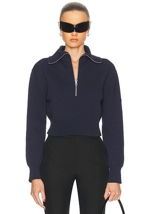 Courreges Trucker Cotton Sweater in Navy - Navy. Size L (also in M).