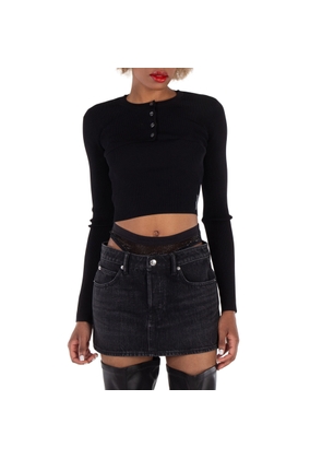T by Alexander Wang Ribbed-Knit Double Layer Top