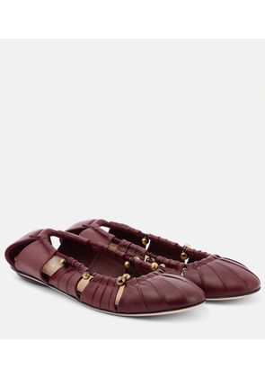 Chloe Luna cutout leather ballet flats