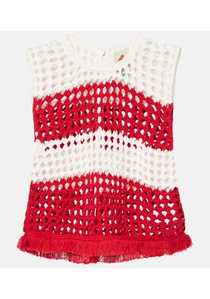 Farm Rio Striped crochet cotton vest