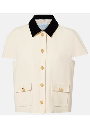 Prada Velvet-trimmed sable top