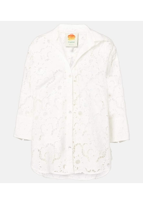 Farm Rio White Sun broderie anglaise cotton shirt