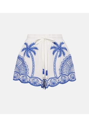 Farm Rio Palm Trees richelieu cotton shorts