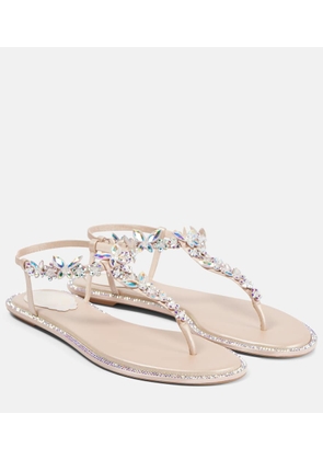 Rene Caovilla Embellished satin sandals
