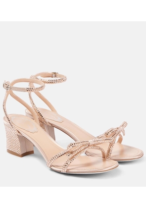 Rene Caovilla 50 embellished bow-detail satin sandals