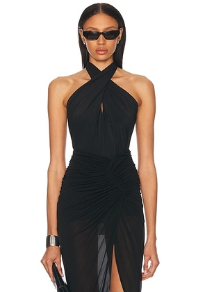 Alexandre Vauthier Halter Neck Bodysuit in Black - Black. Size 40 (also in ).
