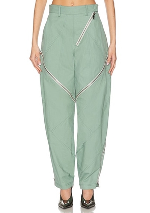 THE ATTICO Long Pant in Sage Green - Green. Size 36 (also in 38, 40).