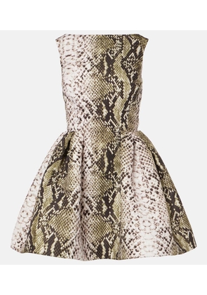 Oscar de la Renta Snake-print faille minidress