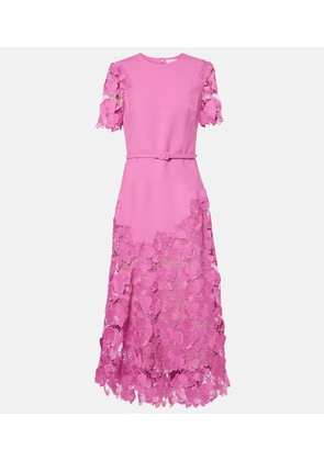 Oscar de la Renta Orchid guipure wool-blend midi dress