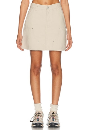Carhartt WIP Maeve Double Knee Mini Skirt in Fleur De Sel - Beige. Size L (also in XS, S).
