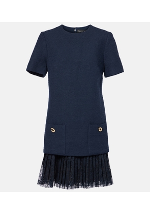 Oscar de la Renta Tweed and lace minidress