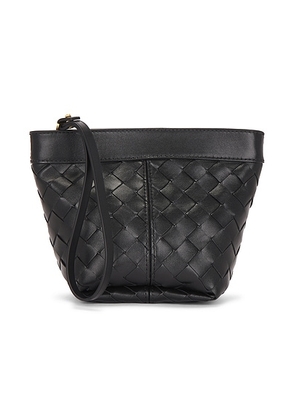 Bottega Veneta Small Prism Pouch in Black & Gold - Black. Size all.