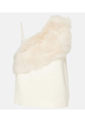 Toteme Shearling-trimmed cady top