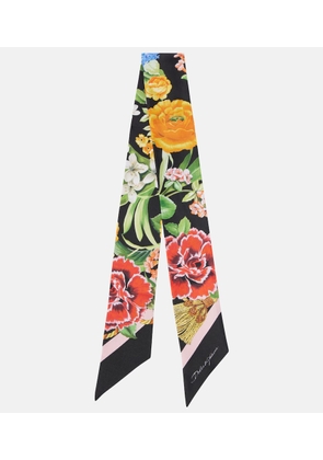 Dolce&Gabbana Floral silk twill scarf