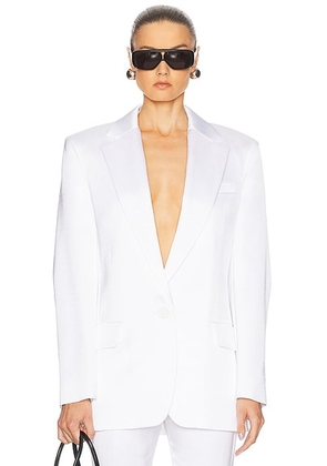 Alexandre Vauthier Satin Taiiloring Blazer in Optical White - White. Size 34 (also in 38, 40, 42).