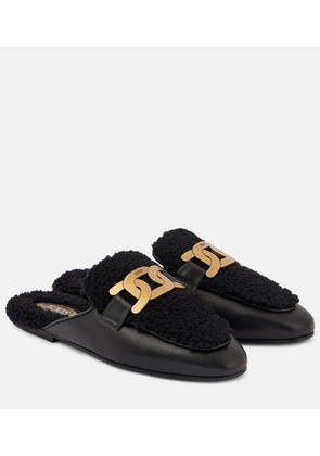 Tod's Catena Kate shearling and leather mules