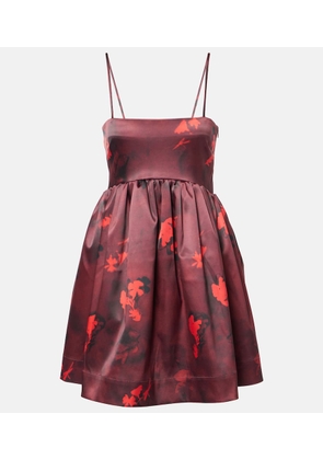 Ganni Floral satin minidress