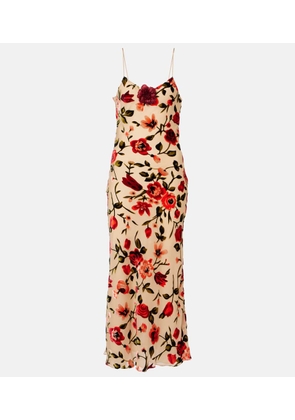 Rodarte Sheer floral velvet devore slip dress