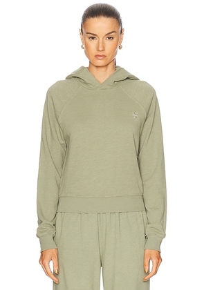 Eterne Shrunken Lightweight French Terry Hoodie Sweatshir in Sage - Sage. Size XS (also in ).