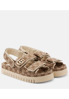 Gucci New Marmont GG leather-trimmed sandals