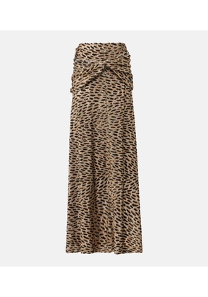 Rabanne Tiger gathered lame maxi skirt