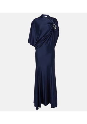 Rabanne Draped asymmetric jersey maxi dress