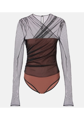 Nensi Dojaka Renee draped tulle bodysuit