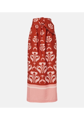 Adriana Degreas Printed cotton maxi skirt