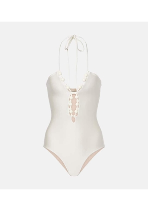Adriana Degreas Embellished halterneck swimsuit