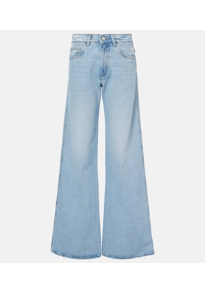 Coperni Leather-trimmed wide-leg jeans