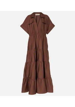 Adriana Degreas Tiered cotton shirt dress