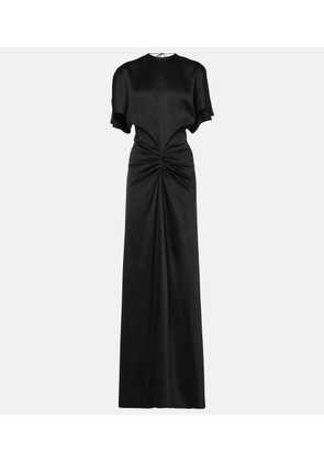 Victoria Beckham Gathered open-back crepe satin gown