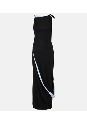 Victoria Beckham Asymmetric draped jersey midi dress