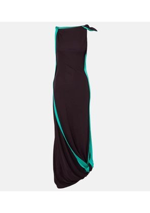 Victoria Beckham Asymmetric draped jersey midi dress