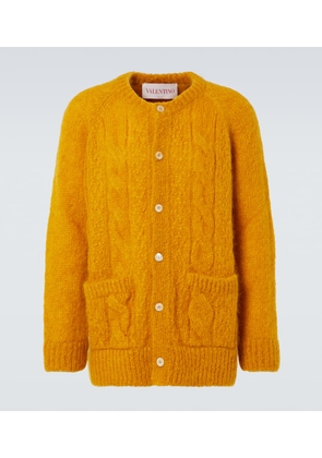 Valentino Cable-knit mohair-blend cardigan