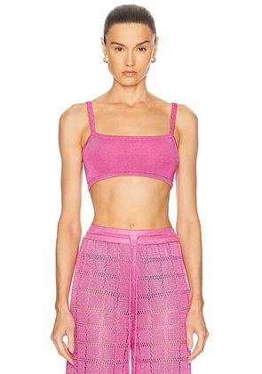 Calle Del Mar Knit Bandeau Top in Hibiscus - Pink. Size S (also in ).