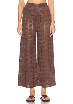Calle Del Mar Patchwork Pant in Chocolate - Chocolate. Size S (also in ).