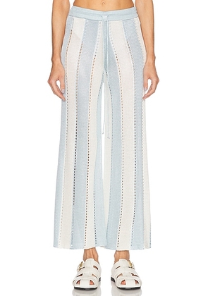 Calle Del Mar Cabana Stripe Pant in Tide Stripe - Baby Blue. Size S (also in ).